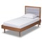 Baxton Studio Seren Mid-Century Light Grey Fabric Upholstered and Walnut Brown Finished Wood Platform Bed-Twin 191-11530-11158-ZORO - alternate 2
